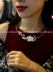KC52 Kiềng hoa sen 3D Bạc nguyên chất