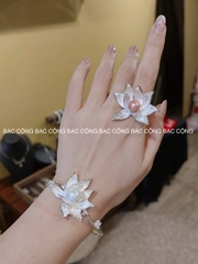 Nhẫn Bạc sen bạch liên đại đoá