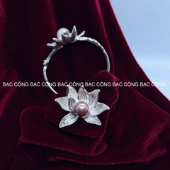 Nhẫn Bạc sen bạch liên đại đoá