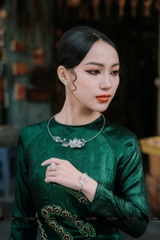 Kiềng cổ bạc hoa sen Tứ Quý KC52