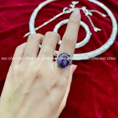 Bộ sản phẩm bạc nguyên chất chạm trúc la đà