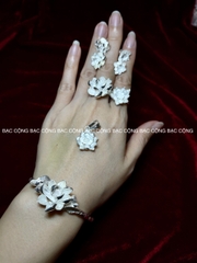 Kiềng hoa sen bạc nguyên chất s99