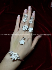 Kiềng hoa sen bạc nguyên chất s99