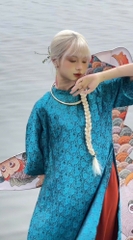 Kiềng cổ bạc ta chạm thủ công