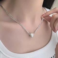 Dây chuyền bạc trái tim nam châm