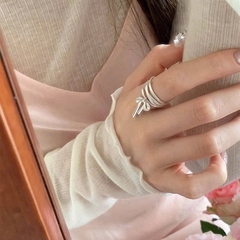 Nhẫn bạc nơ 3 tầng