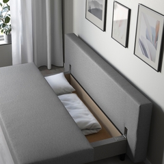 ÄLVDALEN Sleeper sofa, Knisa gray-beige