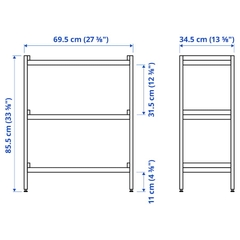 EKENABBEN Open shelf unit, aspen/white