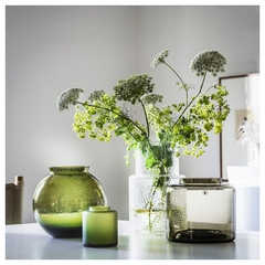 KONSTFULL Vase, clear glass/patterned