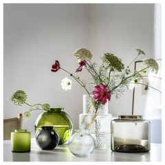 KONSTFULL Vase, clear glass/patterned