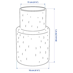 KONSTFULL Vase, clear glass/patterned