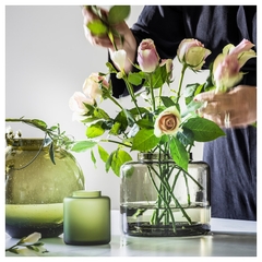 KONSTFULL Vase, green-brown
