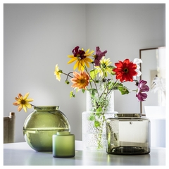 KONSTFULL Vase, green-brown