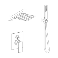 Sen tắm âm tường vuông 30cm I Crolla 10257