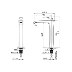 Vòi chậu lavabo I Crolla Julia 5729CR