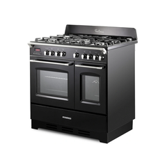 Bếp gas 5 vùng nấu kết hợp 2 lò nướng Rosières RGM95D2SB