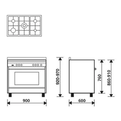 Bếp ga kết hợp lò nướng GLEM 90cm