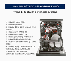 Máy rửa chén bát Rosieres 16 bộ RDPN 4S603PX-04