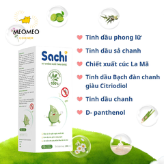Xịt chống muỗi SACHI xịt muỗi thảo dược an toàn lành tính Chai 100ml
