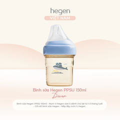 [FULLBOX] Bình sữa PPSU hoạ tiết Hegen