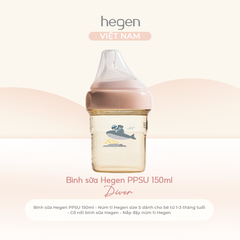 [FULLBOX] Bình sữa PPSU hoạ tiết Hegen