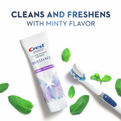 Kem đánh răng Crest 3D White Brillance Vibrant Peppermint trắng nhanh 24hr của Mỹ