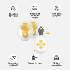 Máy hút sữa Medela Duo Hands Free Có pin sạc tích hợp, thiết kế nhỏ gọn, kết nối Bluetooth