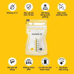 Túi trữ sữa Medela Easy Pour loại 210ml - Không rỏ rỉ - An toàn - Tiện lợi