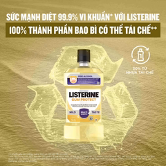 Nước Súc Miệng LISTERINE® Gum Protect Zero Alcohol Gumcare (Gừng) 750ml