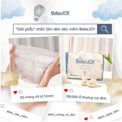 Tã Bỉm BebeJoy Hàn Quốc dán/ Quần NB50 S42 M40 M38 L36 XL34 XXL32 Chính hãng thấm hút cực nhanh, chống tràn,siêu mềm mịn