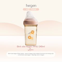 [FULLBOX] Bình sữa PPSU hoạ tiết Hegen