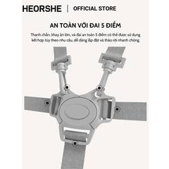 Ghế ăn dặm cao cấp Heorshe màu Trắng Xám