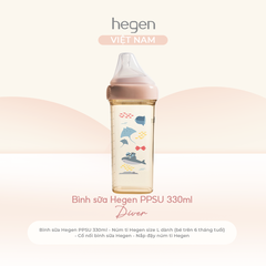 [FULLBOX] Bình sữa PPSU hoạ tiết Hegen