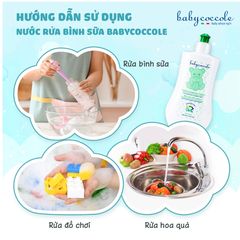 Nước rửa bình chiết xuất cỏ xạ hương và lô hội Babycoccole 0M+