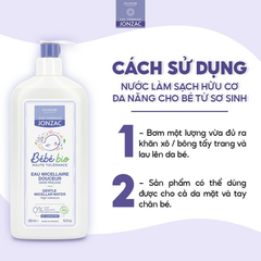 Nước làm sạch da hữu cơ cho bé từ sơ sinh Micellar Eau Thermale Jonzac 500ml