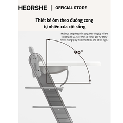Ghế ăn dặm cao cấp Heorshe màu Trắng Xám