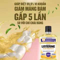Nước Súc Miệng LISTERINE® Gum Protect Zero Alcohol Gumcare (Gừng) 750ml