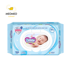 Khăn ướt Bobby không mùi 100 tờ