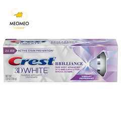 Kem đánh răng Crest 3D White Brillance Vibrant Peppermint trắng nhanh 24hr của Mỹ