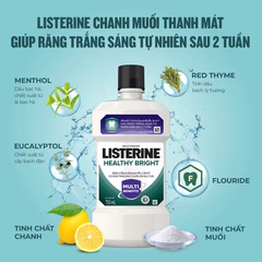 Nước Súc Miệng Diệt Khuẩn LISTERINE® HEALTHY BRIGHT 750ml