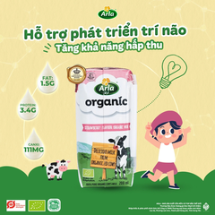 Sữa tươi Arla Organic dâu, chuối, socola, full cream, a2 200ml