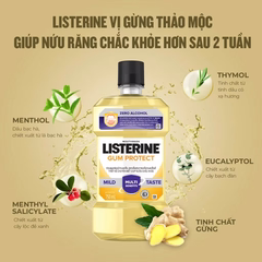 Nước Súc Miệng LISTERINE® Gum Protect Zero Alcohol Gumcare (Gừng) 750ml