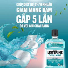 Nước Súc Miệng Diệt Khuẩn LISTERINE® COOL MINT ZERO ALCOHOL