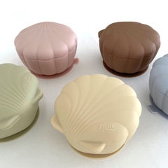 Chén bát ăn dặm Silicone hình Sò có nắp đậy TGM