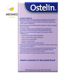 Ostelin Vitamin D3 Liquid cho bé của Úc 20ml