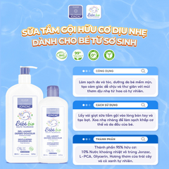 Sữa Tắm Gội Hữu Cơ Dịu Nhẹ Eau Thermale Jonzac Bébé Bio Gel lavant Cleansing Gel 500ml cho bé