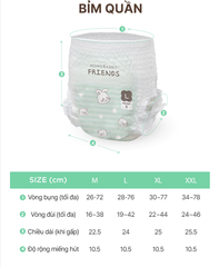 [Miếng lẻ] Bỉm Momo Rabbit – Bản Friends | Mềm mại, thấm hút tốt, nâng niu làn da bé