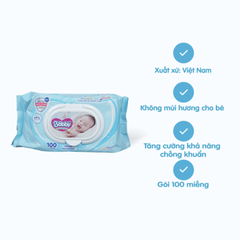 Khăn ướt Bobby không mùi 100 tờ