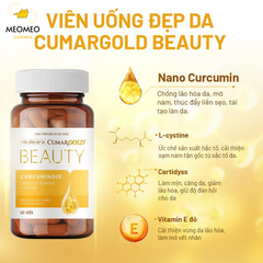Viên uống đẹp da CumarGold Beauty giảm lão hóa, hỗ trợ làm đẹp, tăng đàn hồi da- Hộp 30 viên