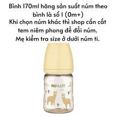 Bình sữa Moyuum Hàn Quốc cho bé 170ml/ 270ml Bình trơn/ Thỏ Hồng/ Xám/ Mây/ Tim